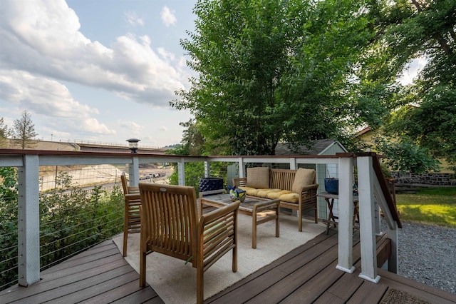 2103 W 5th Ave, Spokane, WA 99201 - wooden deck featuring outdoor lounge area