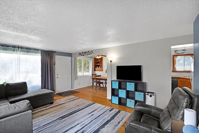 3511 W Francis Ave, Spokane, WA 99205 - living room featuring light wood-style flooring and a textured ceiling