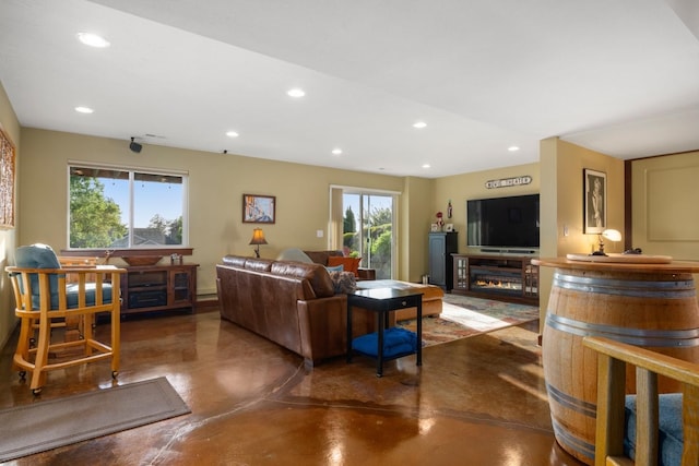 2820 S Galway Ln, Spokane Valley, WA 99037 - living area featuring finished concrete floors and recessed lighting