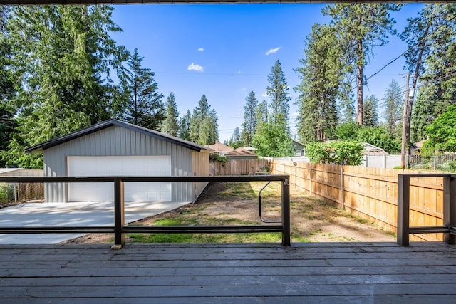 17 E 34th Ave, Spokane, WA 99203 - wooden terrace with a garage and an outbuilding