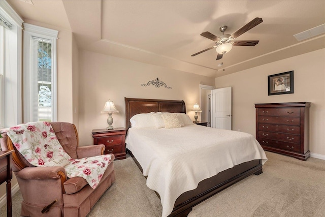 9302 W Floyd Dr, Cheney, WA 99004 - bedroom featuring light carpet and a ceiling fan