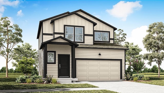 8713 W Red Ave, Cheney, WA 99004 - view of front of property with an attached garage, driveway, and board and batten siding