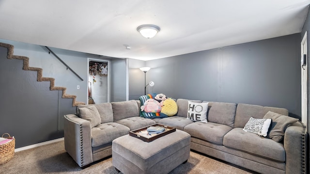 4204 W Olympic Ave, Spokane, WA 99205 - living area featuring carpet floors and stairs