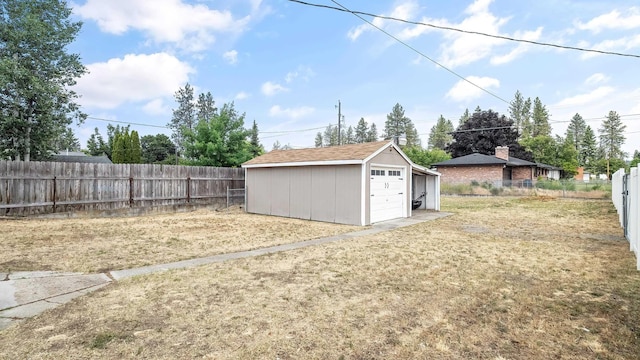 4204 W Olympic Ave, Spokane, WA 99205 - fenced backyard featuring a garage and an outdoor structure