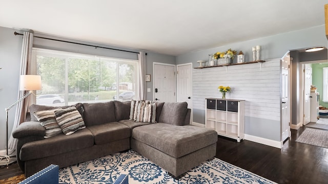 4204 W Olympic Ave, Spokane, WA 99205 - living area featuring dark wood-style flooring and baseboards