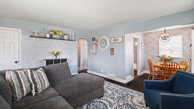 4204 W Olympic Ave, Spokane, WA 99205 - living area featuring a chandelier and wood finished floors