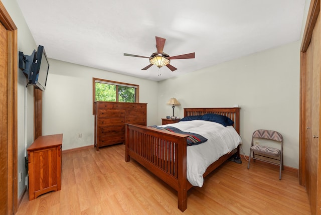 2913 E 61st Ct, Spokane, WA 99223 - bedroom featuring light wood-type flooring and ceiling fan