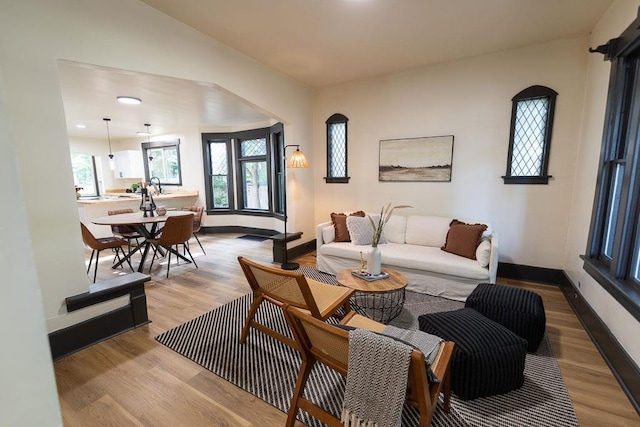 2514 4th Ave, Spokane, WA 99202 - living area with baseboards and wood finished floors
