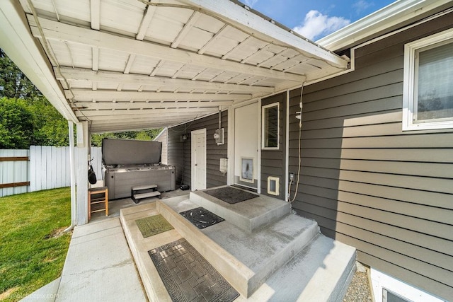 24404 E Roxanne Ave, Newman Lake, WA 99025 - view of patio / terrace featuring a hot tub