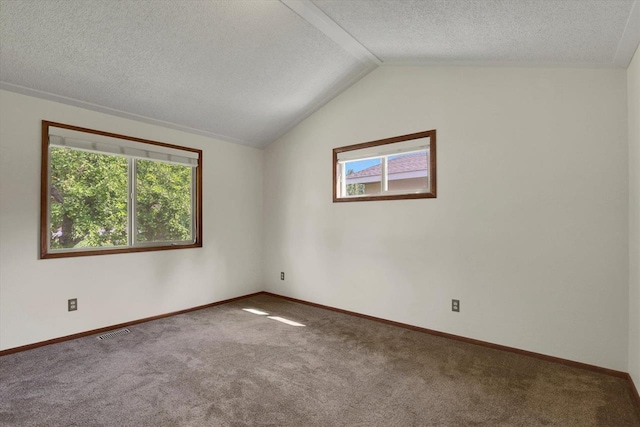 14417 N Dakota Rd, Spokane, WA 99208 - carpeted empty room with healthy amount of natural light, a textured ceiling, and vaulted ceiling