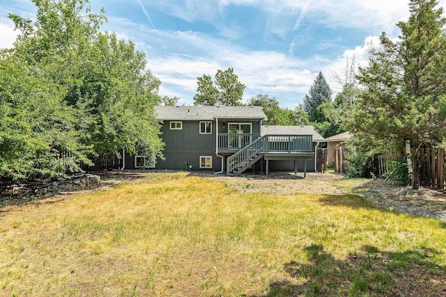 7721 N Wilding Dr, Spokane, WA 99208 - back of house featuring stairs and a wooden deck