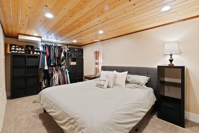 1315 N Hollis St, Spokane, WA 99201 - bedroom with recessed lighting, carpet, wooden ceiling, and ornamental molding