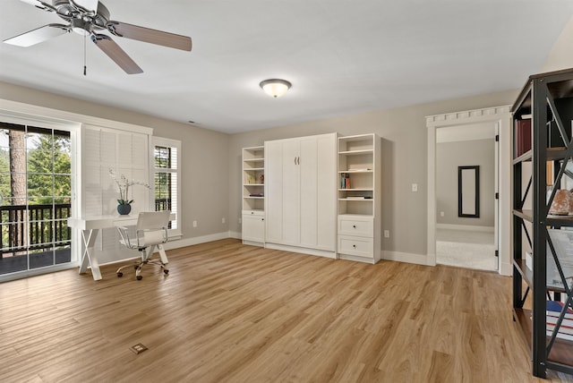 718 W Qualchan Ln, Spokane, WA 99224 - office with light wood-style flooring and ceiling fan