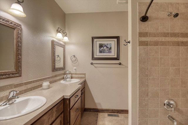 5908 N Bridget Rd, Spokane, WA 99208 - bathroom featuring double vanity and tile patterned flooring