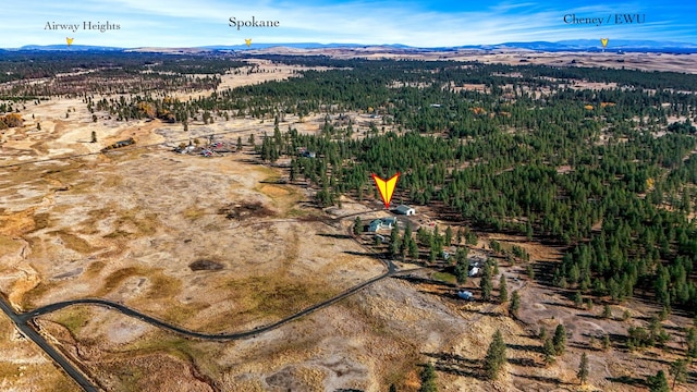 19915 S Ritchey Rd, Cheney, WA 99004 - aerial overview of property's location with a mountainous background