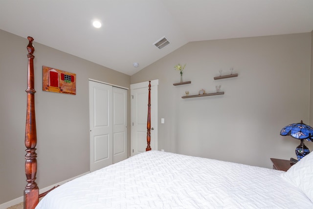 4017 E Hartson Ave, Spokane, WA 99202 - bedroom featuring vaulted ceiling and a closet