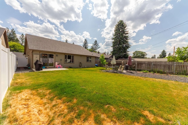 4017 E Hartson Ave, Spokane, WA 99202 - fenced backyard with a patio area