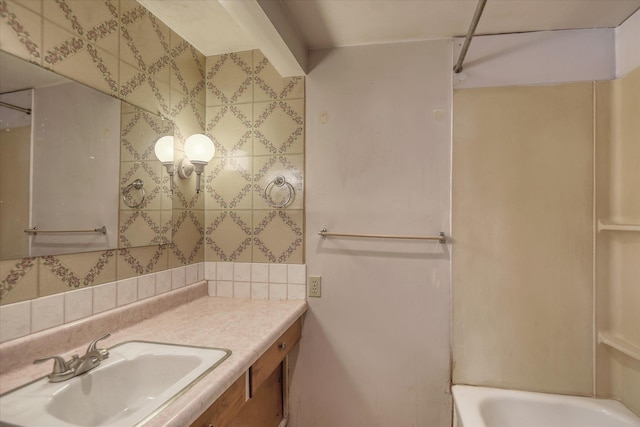 6423 N Washington St, Spokane, WA 99208 - bathroom with backsplash and vanity