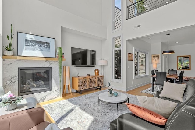 4408 E 23rd Ln, Spokane, WA 99223 - living area with wood finished floors and a high end fireplace
