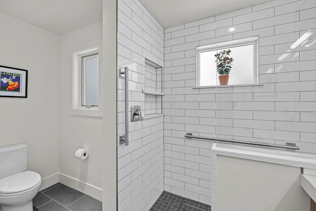 4408 E 23rd Ln, Spokane, WA 99223 - bathroom with a shower stall and tile patterned flooring
