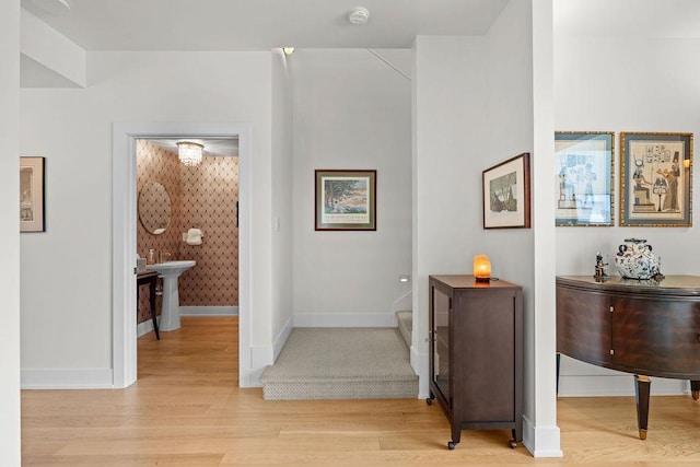 4408 E 23rd Ln, Spokane, WA 99223 - hall featuring light wood-style flooring and baseboards