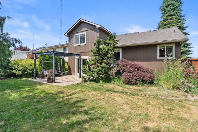 3224 E 42nd Ave, Spokane, WA 99223 - rear view of house featuring a pergola, a patio, and a lawn