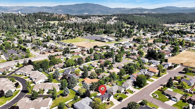 2019 S Saint Charles Rd, Veradale, WA 99037 - aerial view of property's location with a mountain backdrop and nearby suburban area