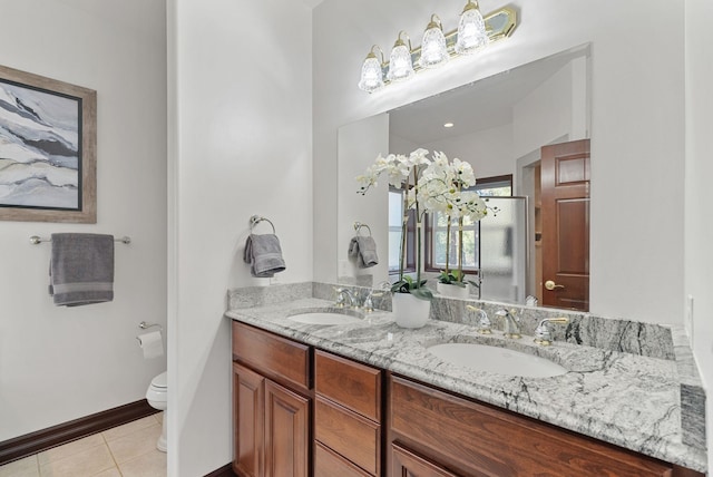 4045 Maple St, Loon Lake, WA 99148 - bathroom featuring double vanity and tile patterned flooring