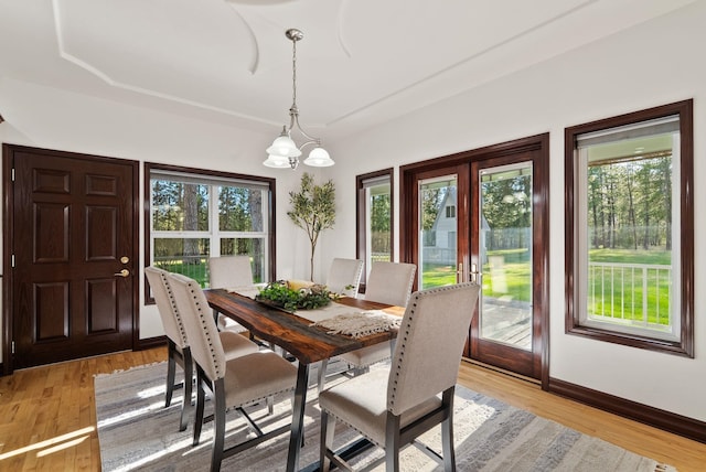 4045 Maple St, Loon Lake, WA 99148 - dining area featuring healthy amount of natural light, light wood-style flooring, and french doors