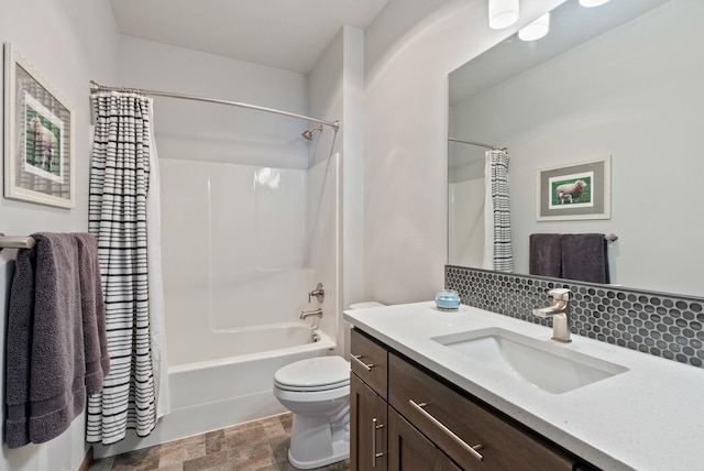 8814 E Clearview Ln, Spokane, WA 99217 - full bath with vanity, backsplash, and shower / tub combo