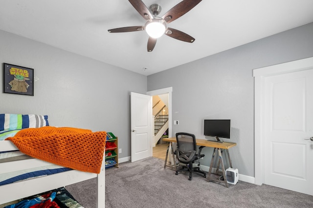 4171 S Westway Dr, Coeur D Alene, ID 83814 - office area with carpet flooring and a ceiling fan