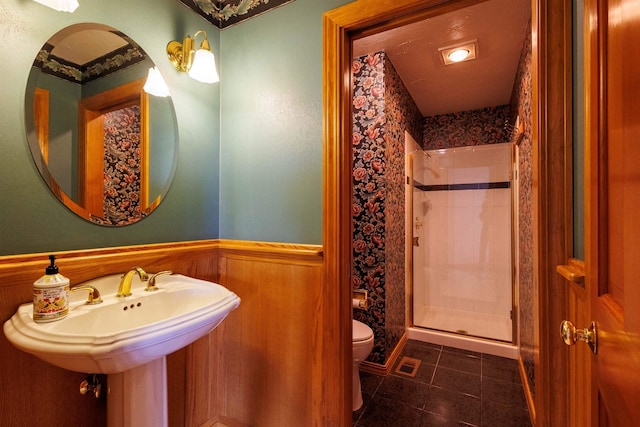 10207 N Comanche Dr, Spokane, WA 99208 - full bath with a shower stall and tile patterned floors