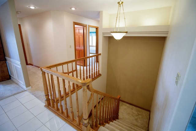 10207 N Comanche Dr, Spokane, WA 99208 - staircase with carpet flooring and recessed lighting