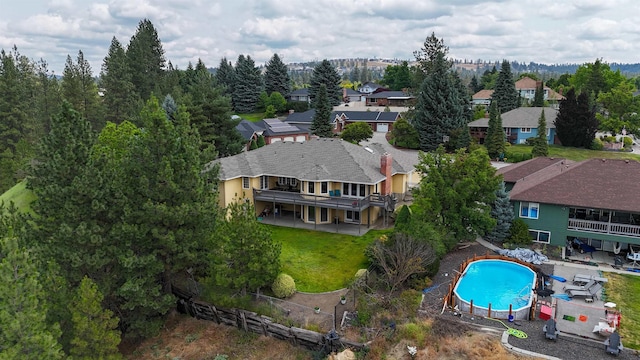 10207 N Comanche Dr, Spokane, WA 99208 - aerial view of residential area featuring a pool area