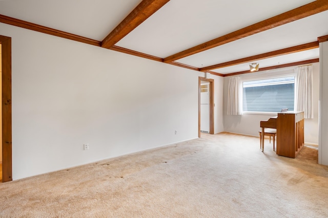 4112 S Hogan St, Spokane, WA 99203 - spare room with light colored carpet and beamed ceiling