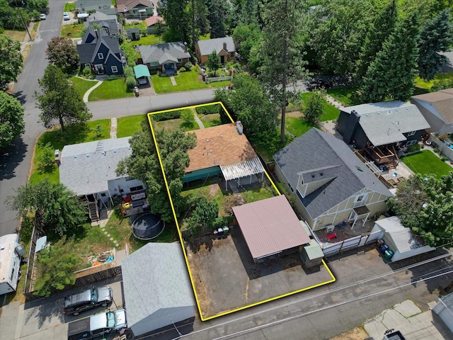 3308 W Kiernan Ave, Spokane, WA 99205 - aerial overview of property's location featuring property boundaries highlighted and nearby suburban area