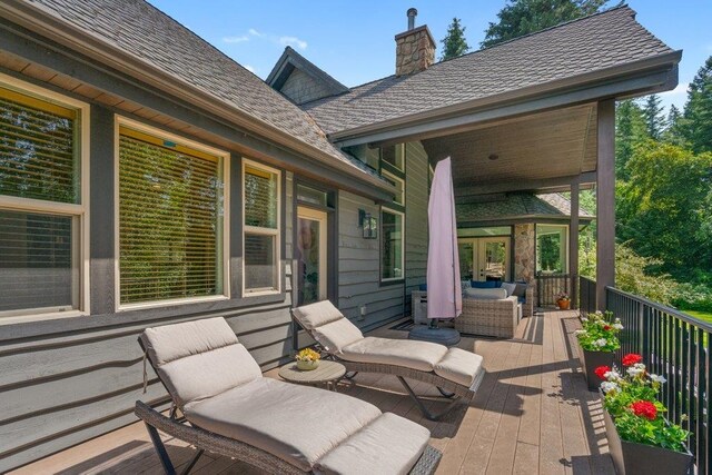 3742 W Cielo View Ct, Coeur D Alene, ID 83814 - view of patio featuring an outdoor living space and a deck