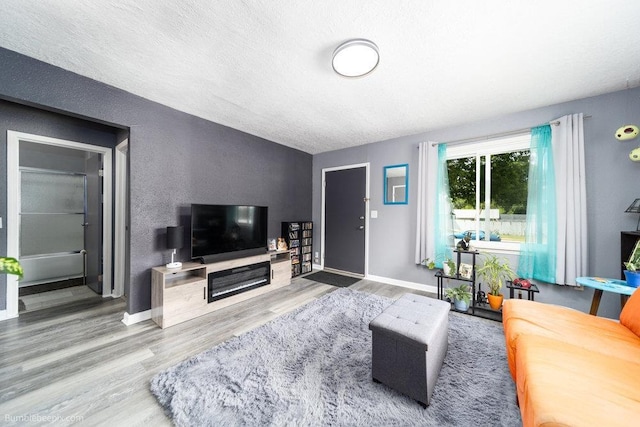 4128 E 22nd Ave, Spokane, WA 99223 - living area with wood finished floors and a textured ceiling