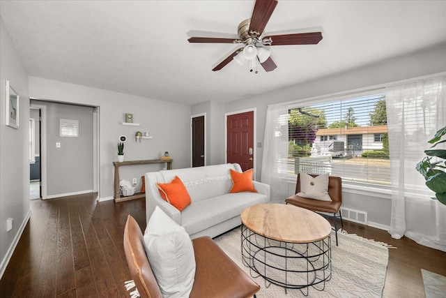 3623 W Longfellow Ave, Spokane, WA 99205 - living area with ceiling fan and wood finished floors