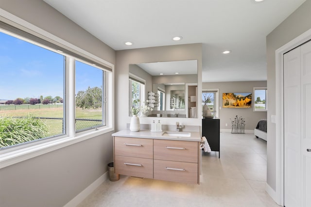 2804 W Johannsen Rd, Spokane, WA 99208 - bathroom with vanity, ensuite bathroom, recessed lighting, and tile patterned floors