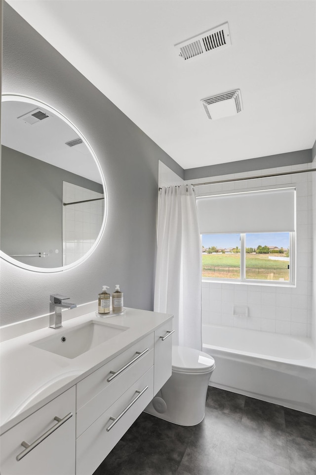 2804 W Johannsen Rd, Spokane, WA 99208 - bathroom featuring vanity and shower / bath combo with shower curtain