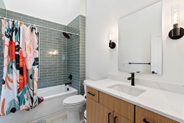 2435 W Riverside Ave, Spokane, WA 99201 - full bathroom with vanity, shower / bath combo with shower curtain, and tile patterned flooring