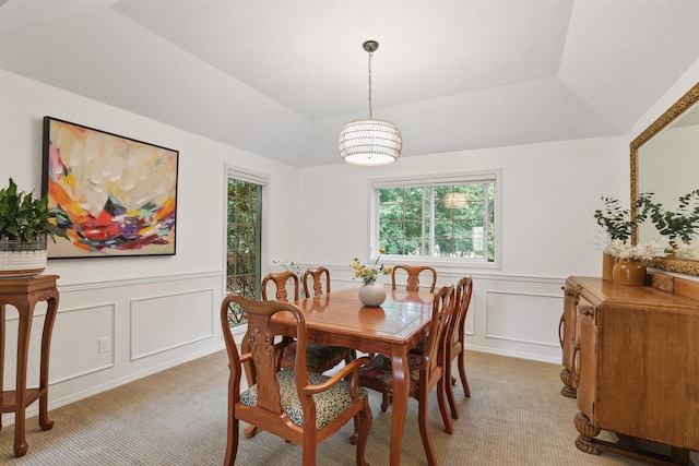 339 W Wilson Ave, Spokane, WA 99208 - dining space with light colored carpet, a decorative wall, and a wainscoted wall