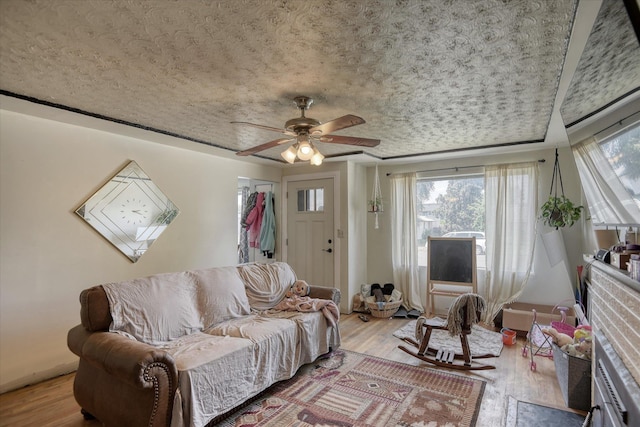 2804 E Marshall Ave, Spokane, WA 99207 - living area with wood finished floors and ceiling fan
