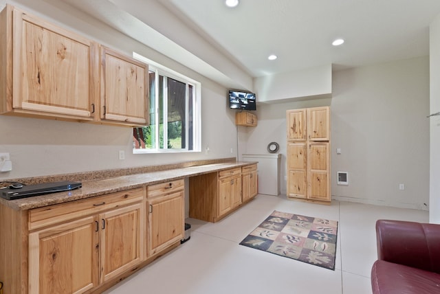 25204 N Lords Ln, Chattaroy, WA 99003 - kitchen with light brown cabinets, light countertops, and recessed lighting