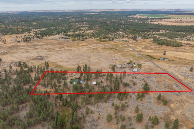 21407 W Baker Rd, Cheney, WA 99004 - overview of rural landscape with property parcel outlined
