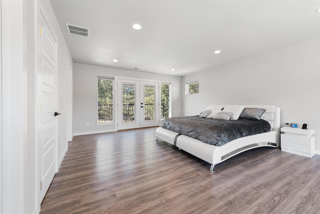 11625 N Alberta Ln, Spokane, WA 99218 - bedroom with access to outside, wood finished floors, recessed lighting, and french doors