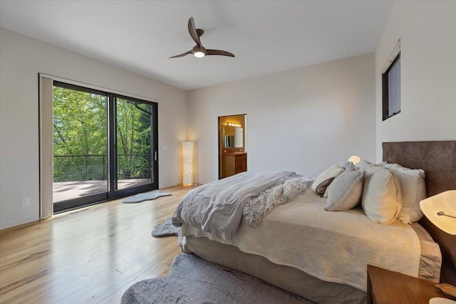 2503 S Thierman Ln, Spokane, WA 99223 - bedroom featuring access to outside, wood finished floors, and ceiling fan