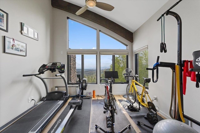 2503 S Thierman Ln, Spokane, WA 99223 - workout area with healthy amount of natural light and a ceiling fan