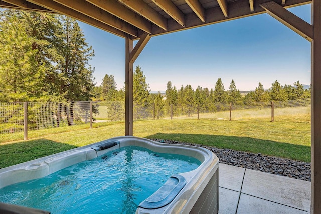 9510 N Doak Rd, Spokane, WA 99217 - view of pool with a hot tub and a fenced backyard